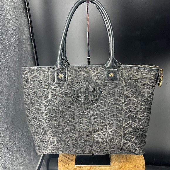 Tory Burch Handbags - Tory Burch Logo Mesh Black Jaden Tote